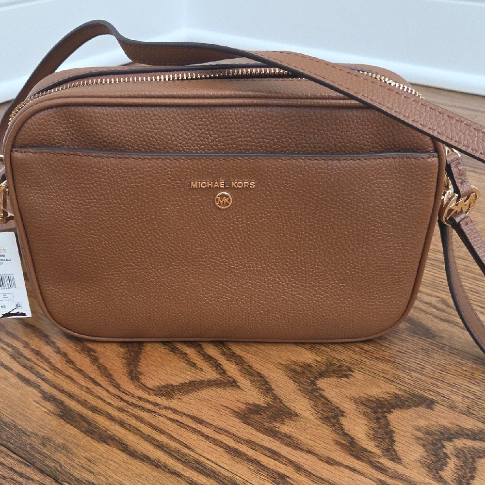 Michael Kors Tan Leather Crossbody with Gold Details